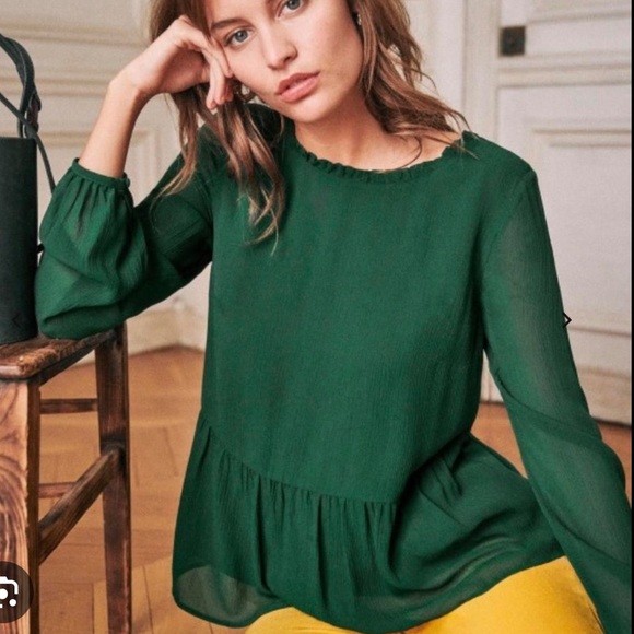 Sezane Tops - Sezane Sabina Long Sleeve Blouse